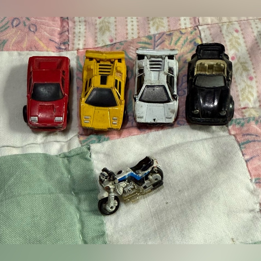 Micro Machines Lamborghini White Yellow BMW K100 Bike Porsche 911 Ferrari Cars